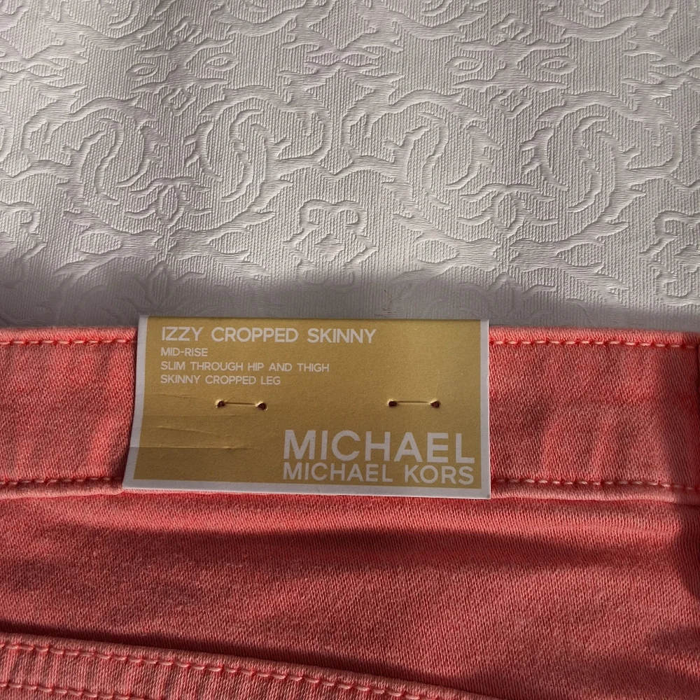 New Michael Michael Kors Izzy Skinny Ankle Cropped Jeans Pants Size 12 .